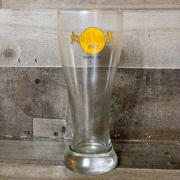 VINTAGE HARD ROCK CAFE MEMPHIS 20oz PILSNER BEER GLASS COLLECTIBLE BAR MUG - Picture 2 of 4
